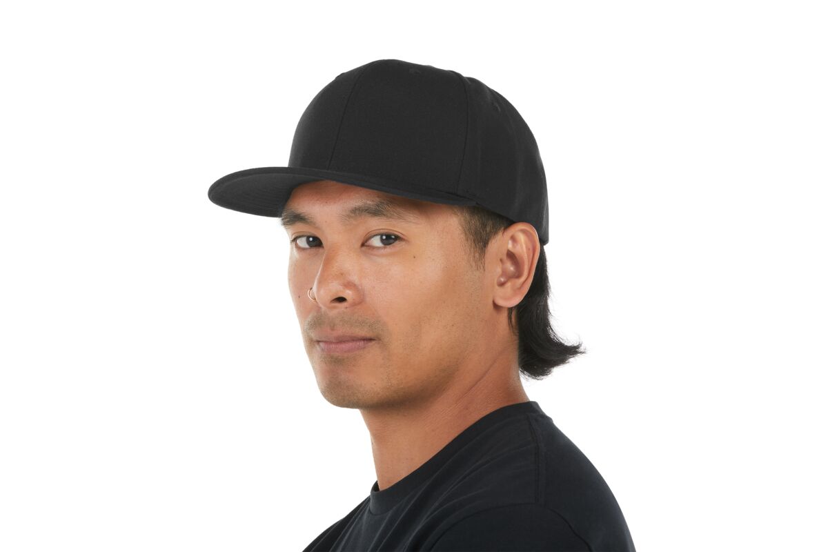 recycled-poly-classic-6-panel-hat-g4 WebPDP-HAT001002_Recycled_Poly_Classic_6Panel_Hat_Black_Studio_Harper_Studios_0723_Side_3__HAT001002OS.jpg