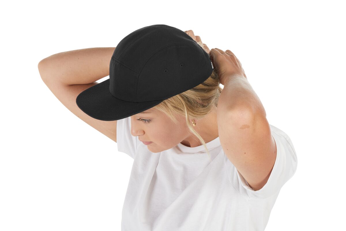 recycled-poly-flat-brim-5-panel-hat-d7 WebPDP-HAT003002_Recycled_Poly_Flat_Brim_5Panel_Hat_Black_Studio_Harper_Studios_0723_Side_4__HAT003002OS.jpg